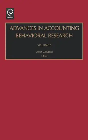 Cover of Advances in Accounting Behavioral Research