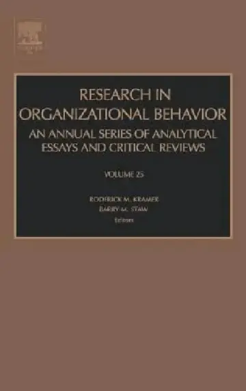 Cover of Research in Organizational Behavior