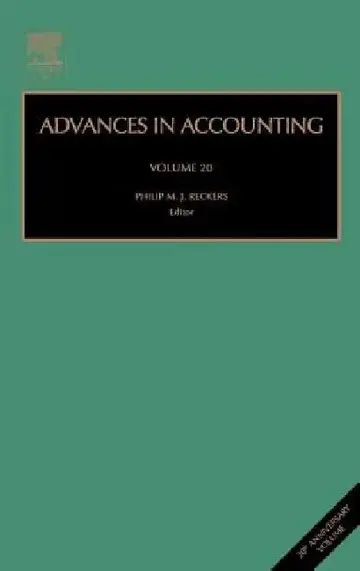 Cover of Advances in Accounting
