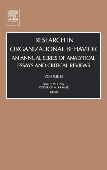 Cover of Research in Organizational Behavior