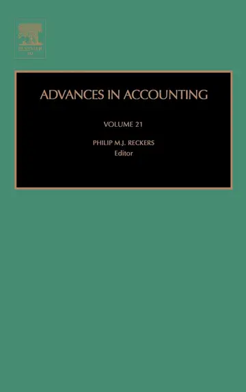 Cover of Advances in Accounting