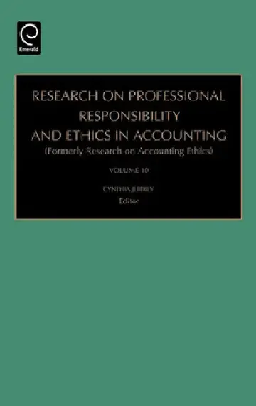 Cover of Research on Professional Responsibility and Ethics in Accounting