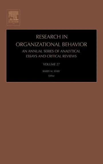 Cover of Research in Organizational Behavior