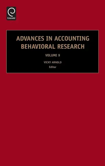 Cover of Advances in Accounting Behavioral Research