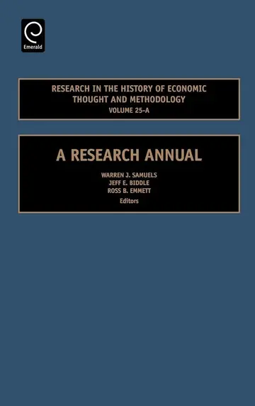 Cover of Research in the History of Economic Thought and Methodology
