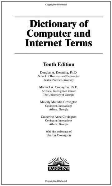 Cover of Dictionary of Computer and Internet Terms