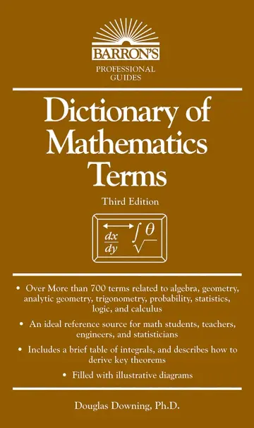 Cover of Dictionary of Mathematics Terms