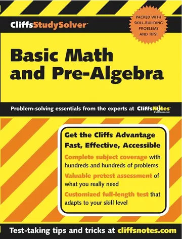 Cover of CliffsStudySolverTM Basic Math and Pre–Algebra