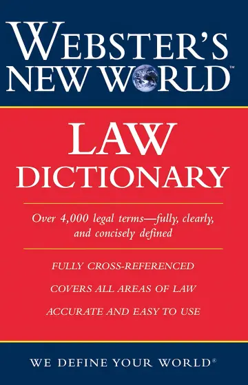Cover of Webster's New World Law Dictionary
