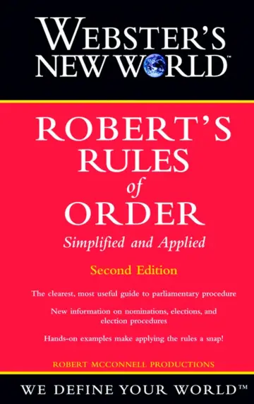 Cover of Webster's New World Robert's Rules of Order Simplified and Applied, 2nd Edition
