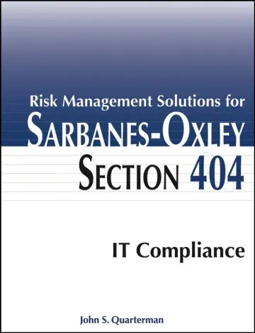 Cover of Risk Management Solutions for Sarbanes–Oxley Section 404 IT Compliance