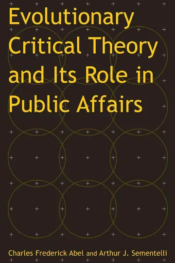 Cover of Evolutionary Critical Theory and Its Role in Public Affairs