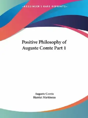 Cover of Positive Philosophy of Auguste Comte Part 1