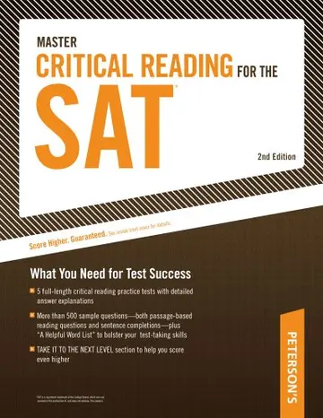 Cover of Master Critical Reading for the SAT