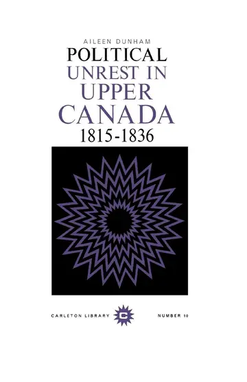 Cover of Political Unrest in Upper Canada, 1815-1836