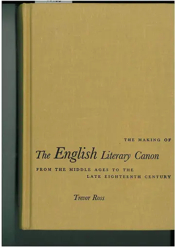 Cover of The Making of the English Literary Canon