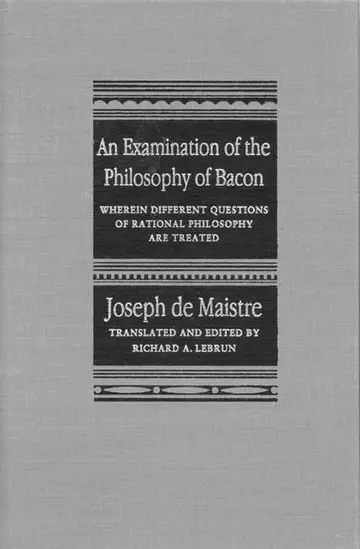 Cover of An Examination of the Philosophy of Bacon