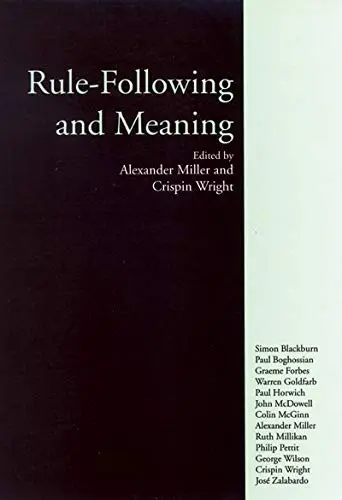 Cover of Rule-Following and Meaning