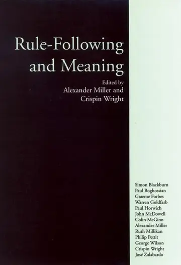 Cover of Rule-Following and Meaning