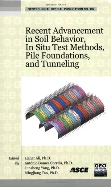 Cover of Recent Advancement in Soil Behavior, in Situ Test Methods, Pile Foundations, and Tunneling