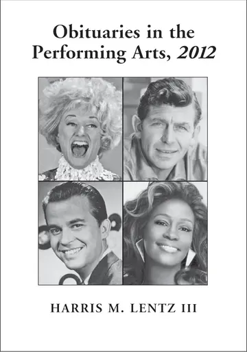 Cover of Obituaries in the Performing Arts, 2012