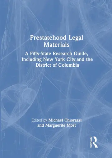 Cover of Prestatehood Legal Materials