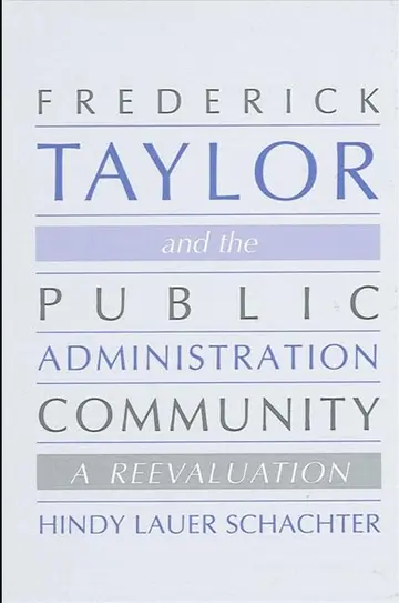 Cover of Frederick Taylor and the Public Administration Community