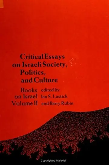 Cover of Critical Essays on Israeli Society, Politics, and Culture