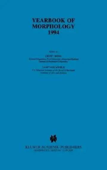 Cover of Yearbook of Morphology 1994