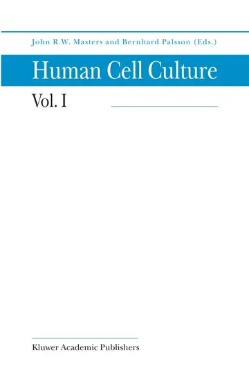 Cover of Cancer Cell Lines Human Cell Culture, Vol. 1