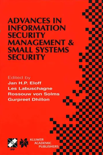 Cover of Advances in Information Security Management and Small Systems Security (hb 2001)