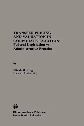 Cover of Transfer Pricing and Valuation in Corporate Taxation