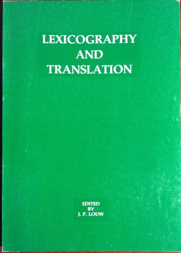 Cover of Lexicography and Translation
