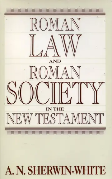 Cover of Roman Society & Roman Law/New Testament