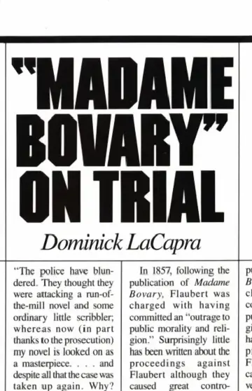 Cover of Madame Bovary on Trial