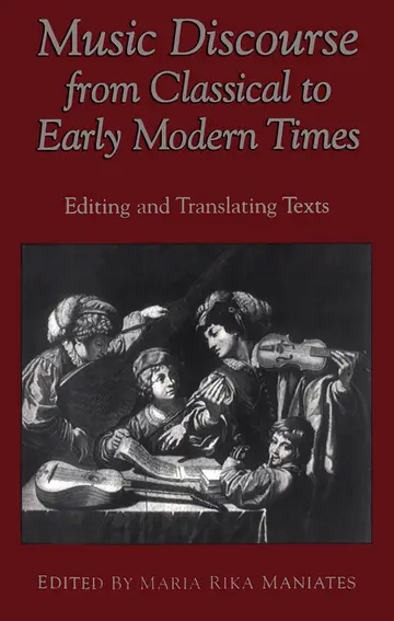 Cover of Music Discourse from Classical to Early Modern Times