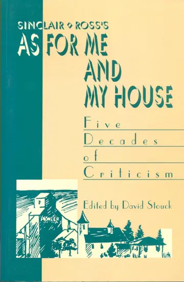 Cover of Sinclair Ross's "As for Me and My House"