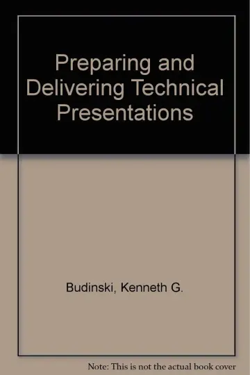 Cover of Preparing and Delivering Technical Presentations