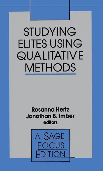 Cover of Studying Elites Using Qualitative Methods - Vol. 175