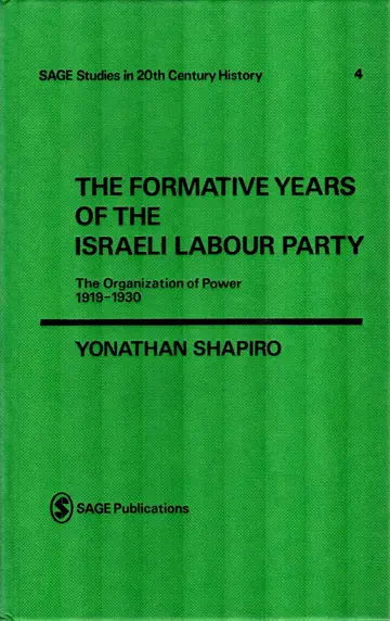 Cover of Formative Years of the Israeli Labour Party