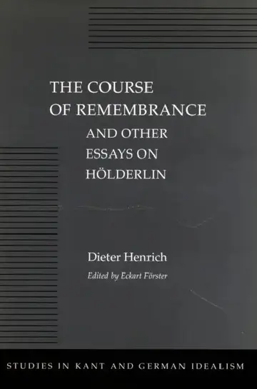 Cover of The Course of Remembrance and Other Essays on Hölderlin