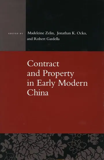 Cover of Contract and Property in Early Modern China