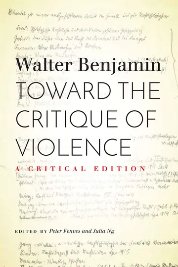 Cover of Toward the Critique of Violence