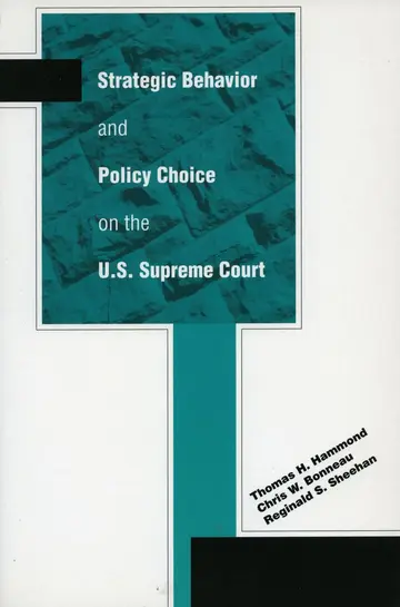 Cover of Strategic Behavior and Policy Choice on the U.S. Supreme Court