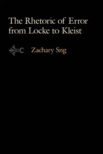 Cover of The Rhetoric of Error from Locke to Kleist