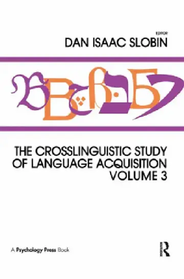 Cover of The Crosslinguistic Study of Language Acquisition