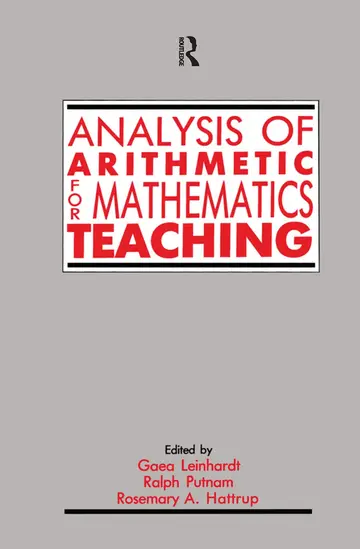 Cover of Analysis of Arithmetic for Mathematics Teaching