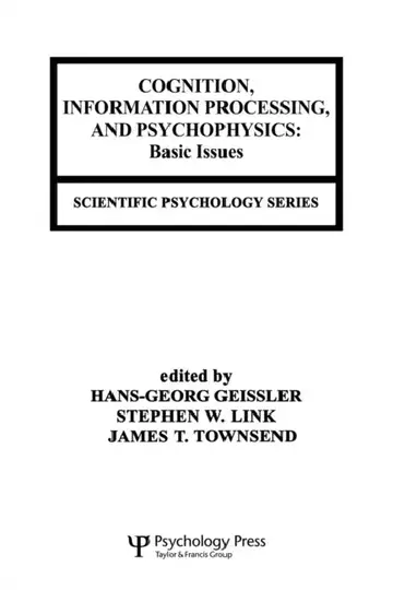 Cover of Cognition, Information Processing, and Psychophysics