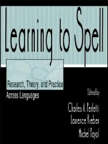 Cover of Learning to Spell