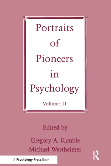 Cover of Portraits of Pioneers in Psychology (3)